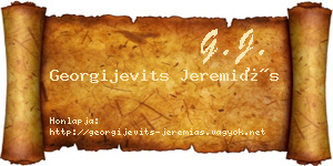 Georgijevits Jeremiás névjegykártya